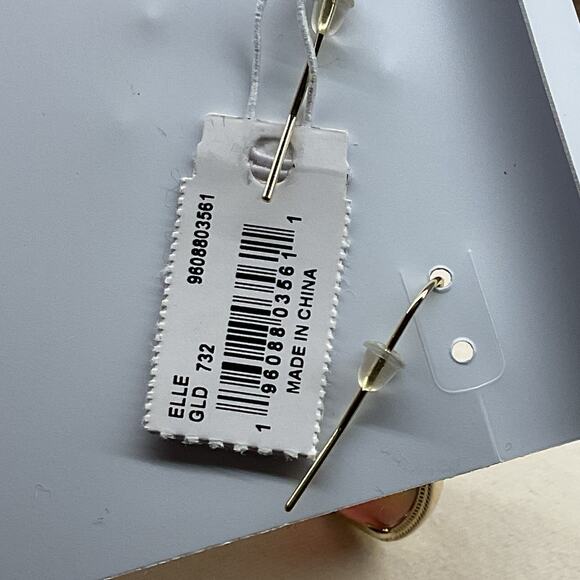 KENDRA SCOTT Gold Plated Elle Drop Earrings 732 Yellow Watercolor Illusion NWT - Picture 3 of 4